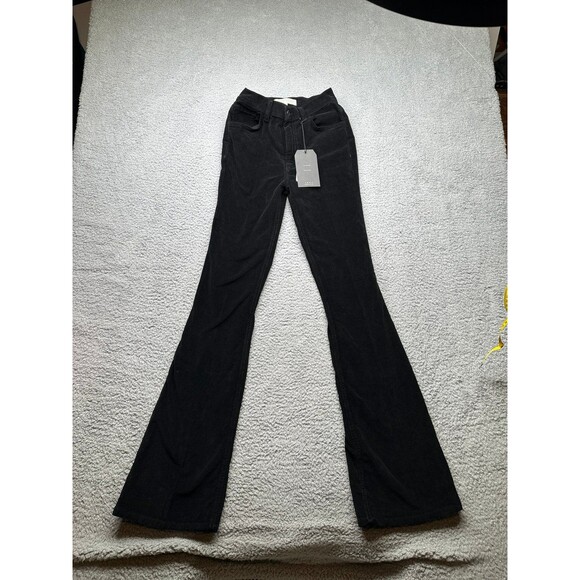 Current Elliot high rise flare black corduroy sz 24 tall 33 inch inseam - Picture 1 of 9